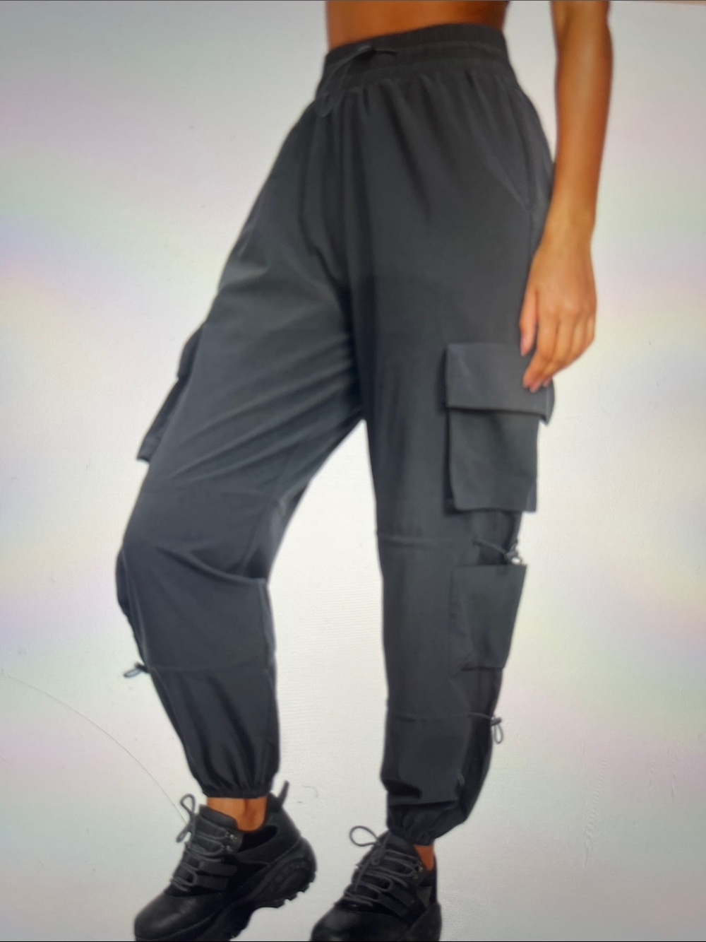Women's Dark Grey Cargo Jogger Pants